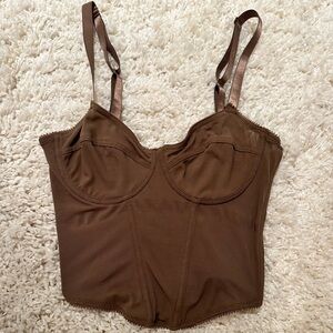 Brown corset crop top
